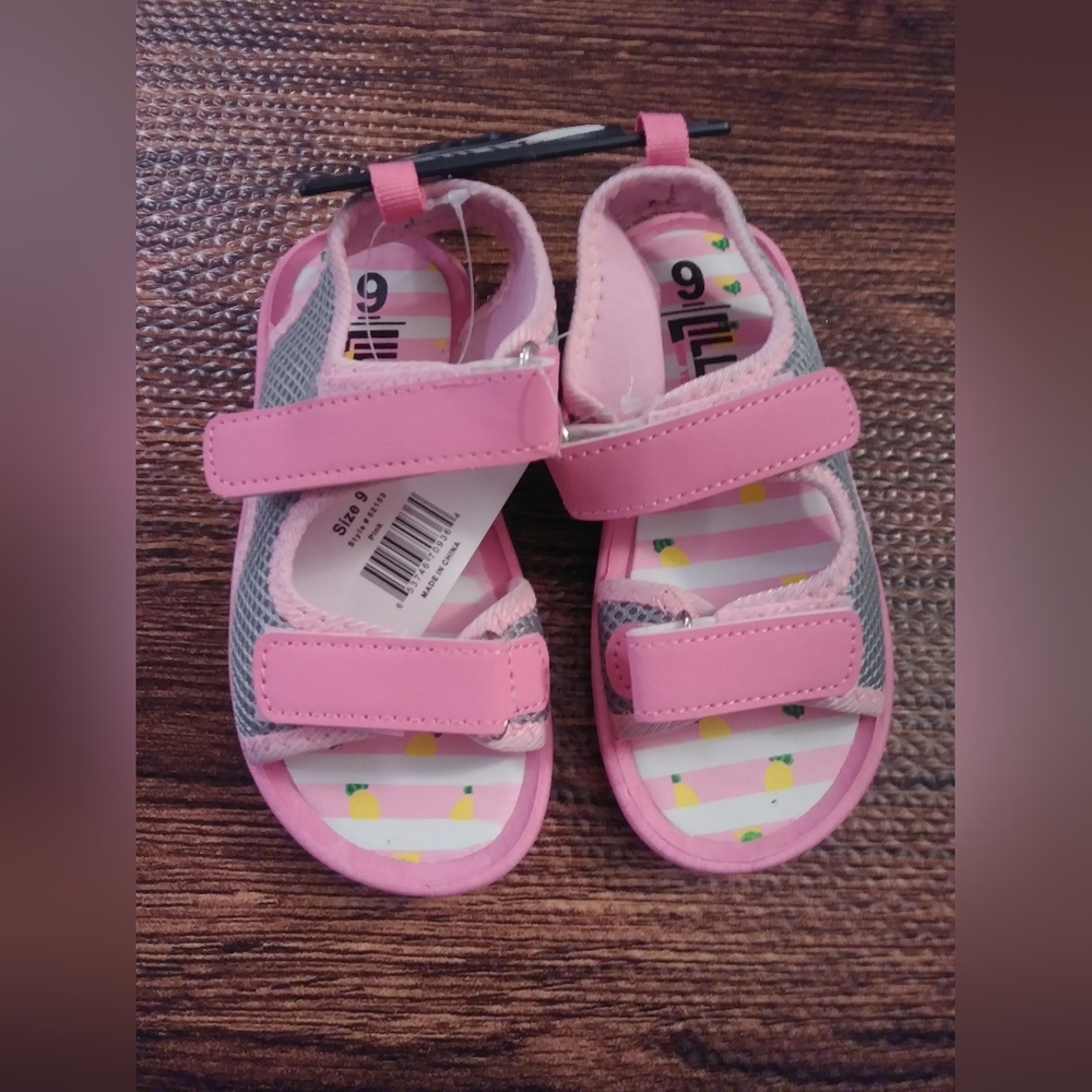 Pink and Gray Kids Sandals